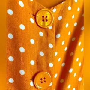 Rachel Parcell’s Orange Polka Dot Midi Dress (XXS)